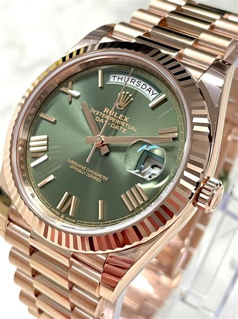 rolex day date gold leather|rolex day date 40 228235.